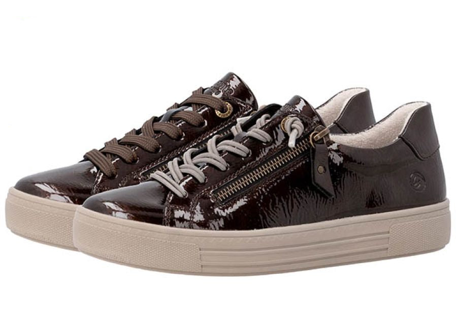 Baskets Sigaro Brunes Chaussures femmes Marque Rieker Remonte Nouvelle Collection Automne/Hiver 2026 Magasins Jeanmart Belgique Liège Grivegnée Ans Namur Eupen