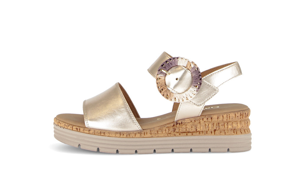 Sandales Melis Dorées rticle 82.706.82 Marque Gabor Nouvelle collection printemps été 2026 magasins chaussures Jeanmart Belgique Liège Grivegnée Ans Namur Eupen multimarques conseil confort cuir orthopédique