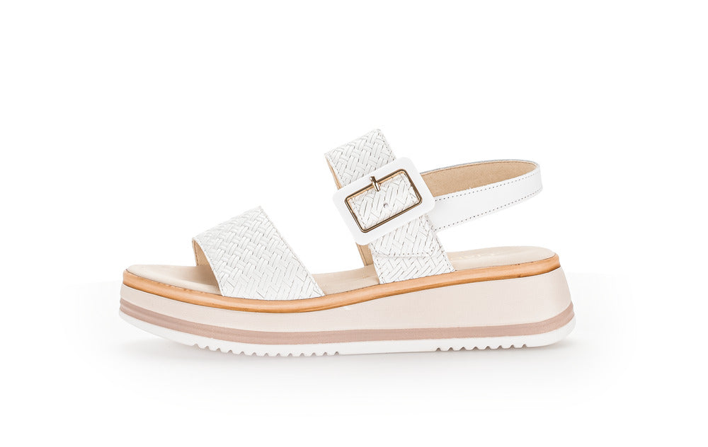 Sandales Alma Blanches article 82.744.60 Marque Gabor Nouvelle collection printemps été 2026 magasins chaussures Jeanmart Belgique Liège Grivegnée Ans Namur Eupen multimarques conseil confort cuir orthopédique