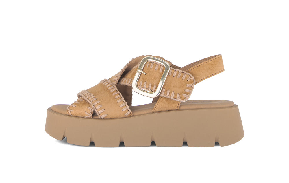 Sandales Arta Camel article 84.751.14 Marque Gabor Nouvelle collection printemps été 2026 magasins chaussures Jeanmart Belgique Liège Grivegnée Ans Namur Eupen multimarques conseil confort cuir orthopédique