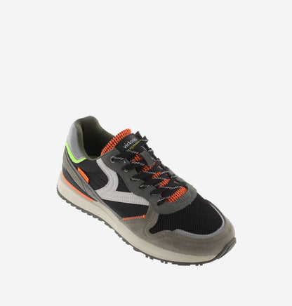 Kombinierte Sneakers aus schwarzem Leggera