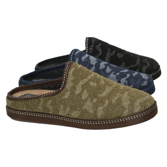 Article CA-302 pantoufles hommes Mules Kamo Noires Nouvelle collection automne hiver 2025 Magasins chaussures Jeanmart Belgique Liège Grivegnée Ans Namur Eupen