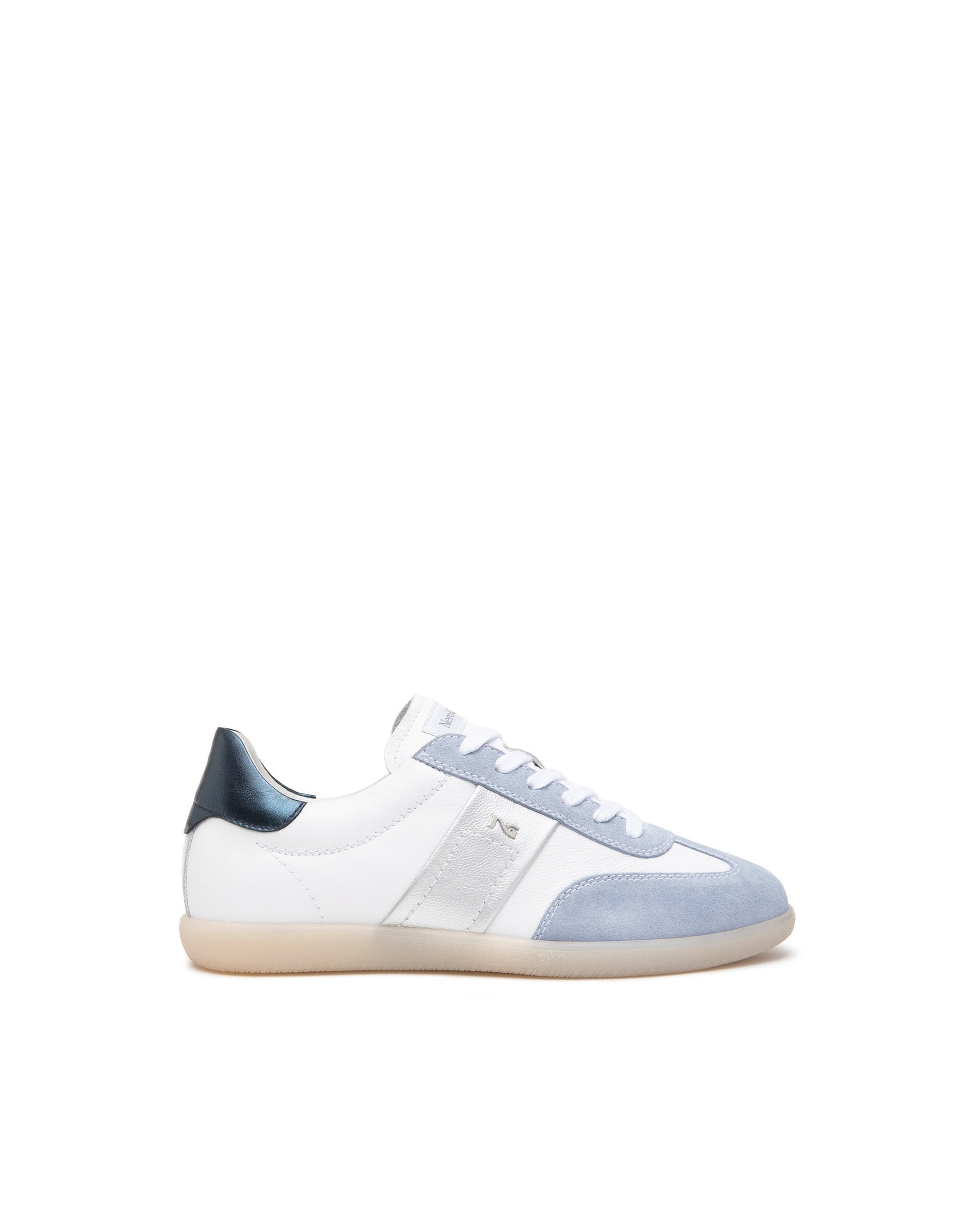 Baskets Reyes Bleues Article 512855 Marque Italie NeroGiardini Chaussures Cuir Femmes Magasins France Nouvelle Collection Printemps été 2025