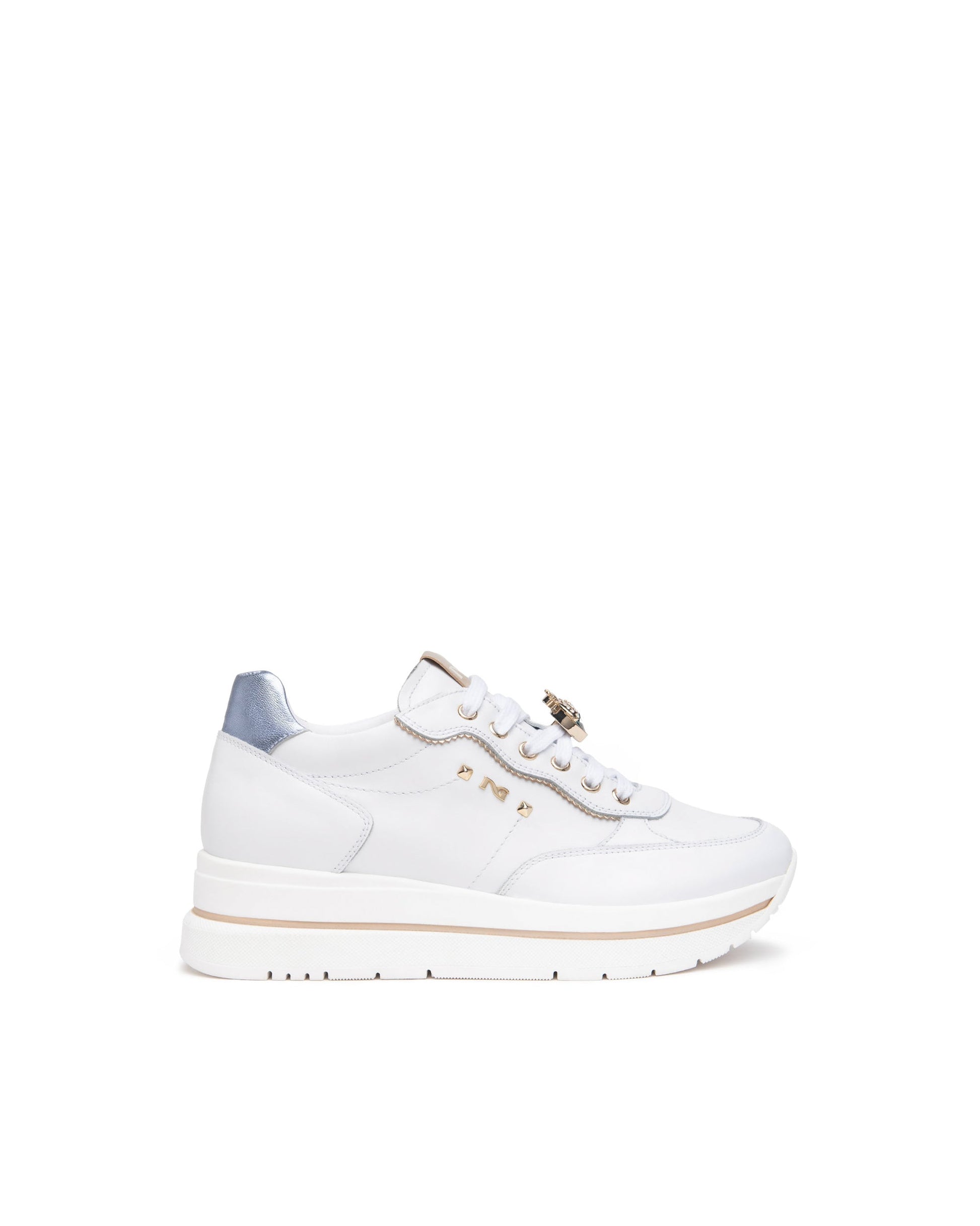 Baskets Nicoya Blanches Article 512907 Marque Italie NeroGiardini Chaussures Cuir Femmes Magasins France Nouvelle Collection Printemps été 2025
