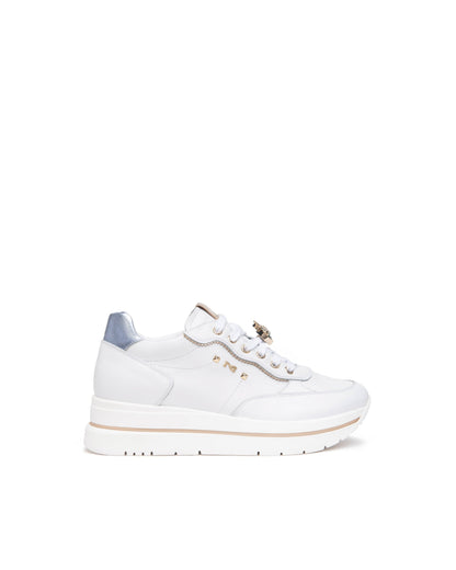 Baskets Nicoya Blanches Article 512907 Marque Italie NeroGiardini Chaussures Cuir Femmes Magasins France Nouvelle Collection Printemps été 2025