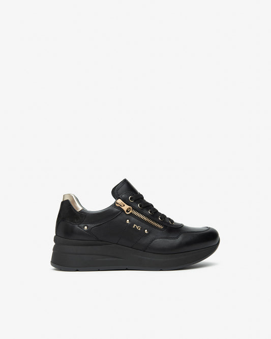 Baskets Abenra Noires article I514070 Chaussures femmes Marque NeroGiardini Italie Cuir Nouvelle collection automne hiver 2025 Magasins France