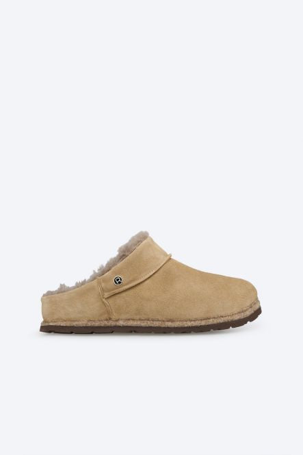 Leinenbeige Hausschuhe 