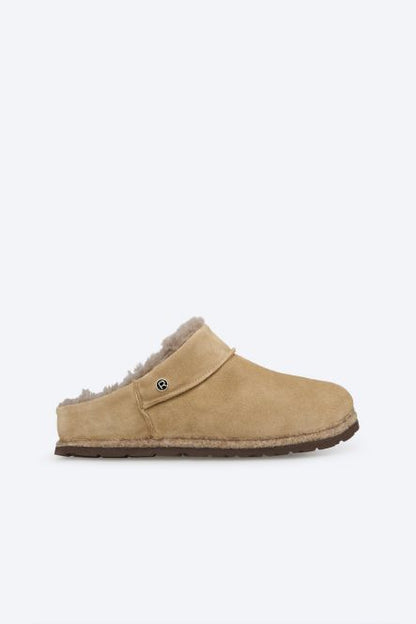 Leinenbeige Hausschuhe 