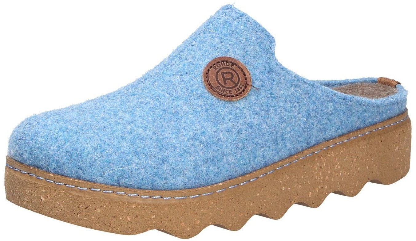 Pantoufles Easys Bleues Chaussures femmes Marque Rohde Nouvelle Collection Automne Hiver 2025 Magasins Chaussures Belgique Liège Grivegnée Ans Namur