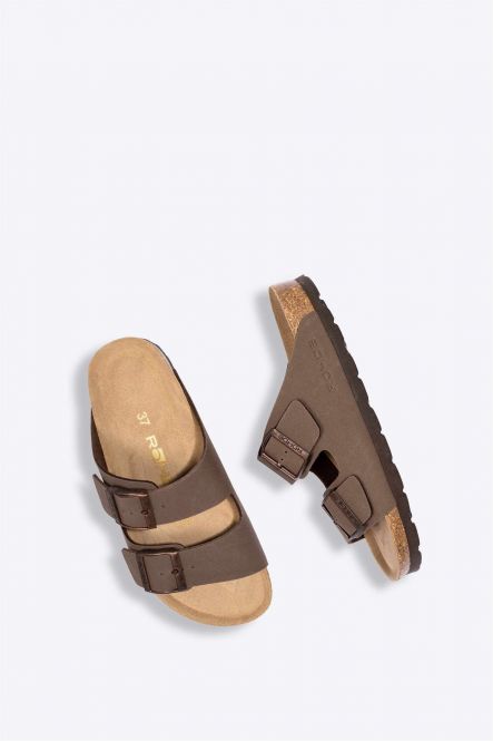 Bernsteinbraune Mules 