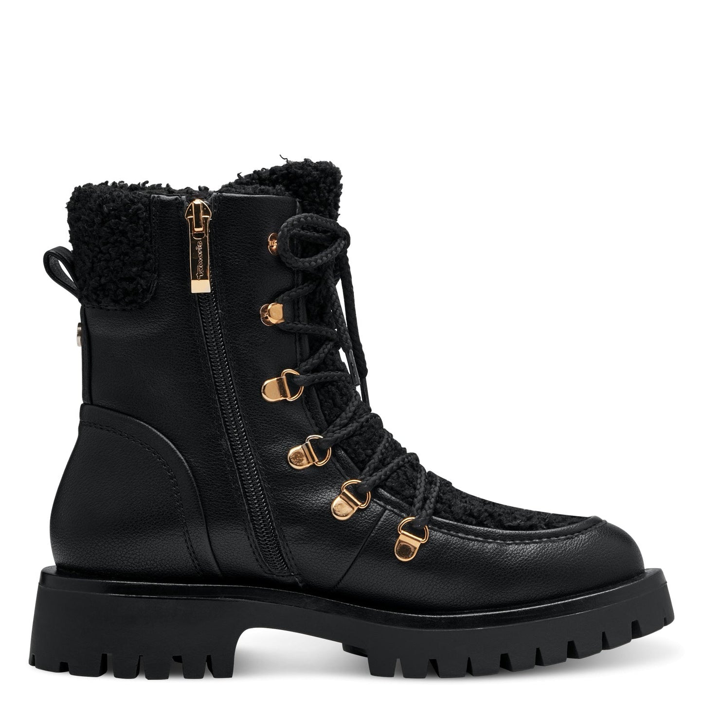 Schwarze Kirsch-Stiefeletten 