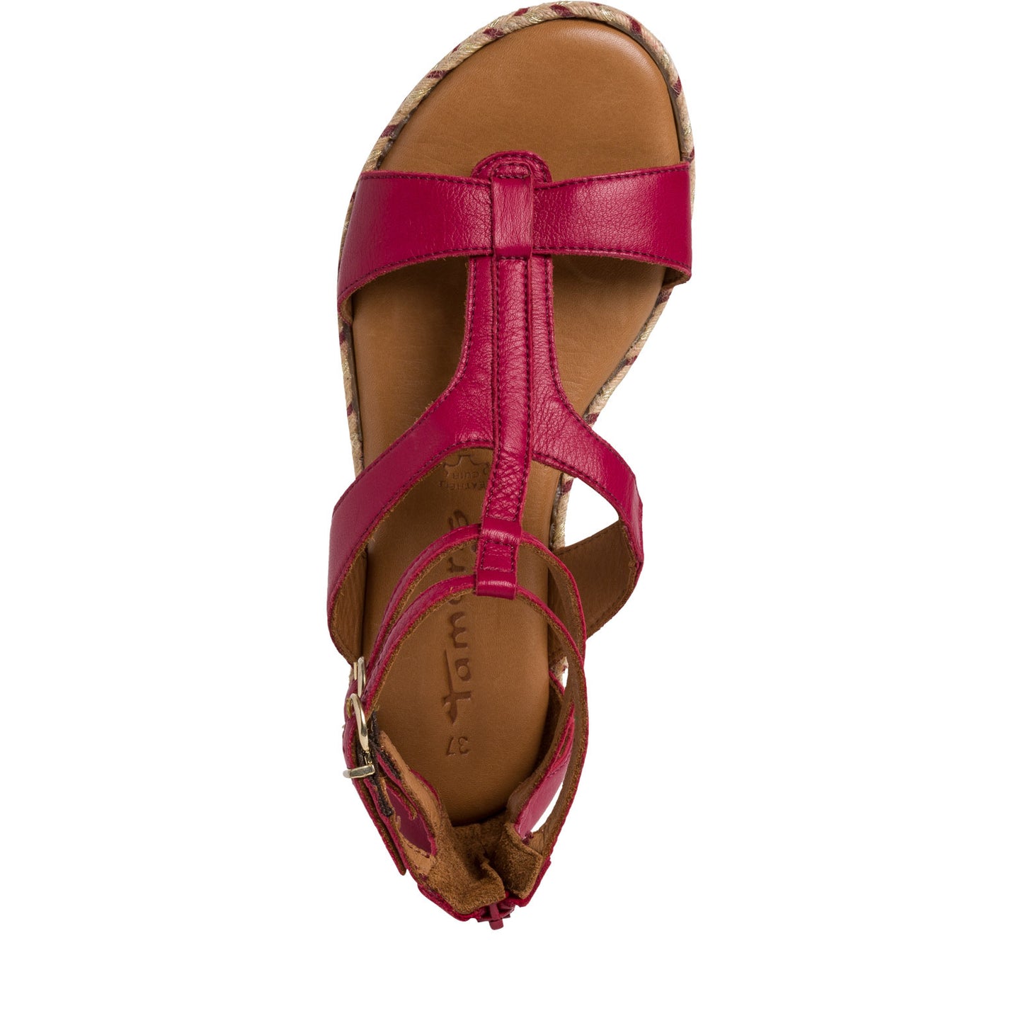 Rote Damast-Sandalen