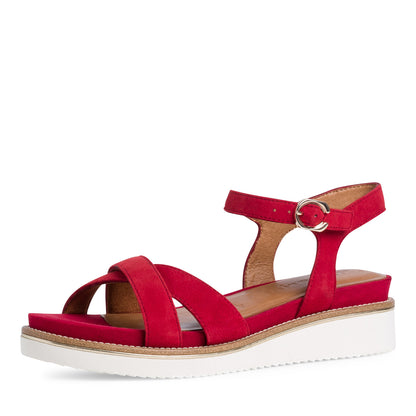 Rote Newcastle-Sandalen