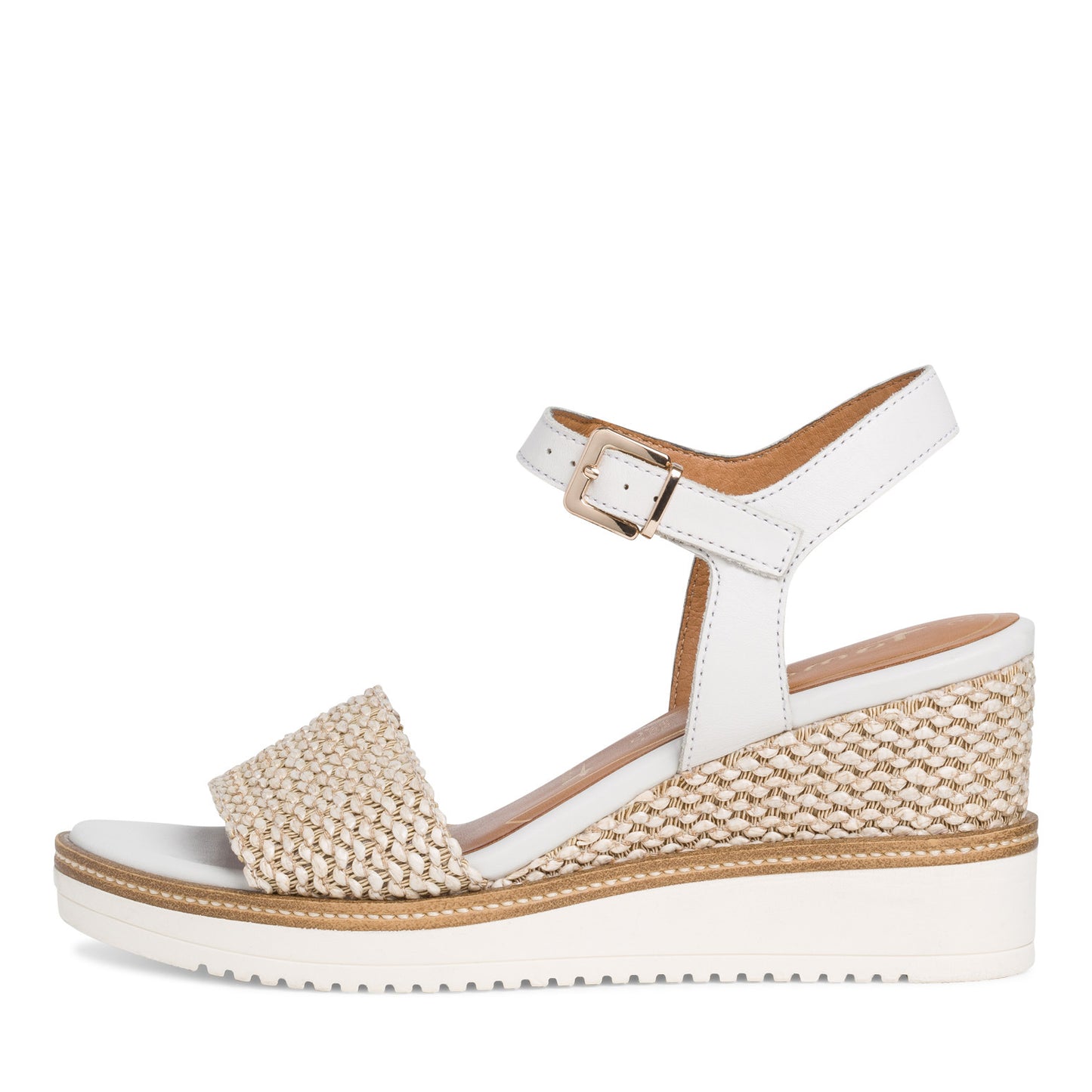 Gestructureerde witte Budapest sandalen