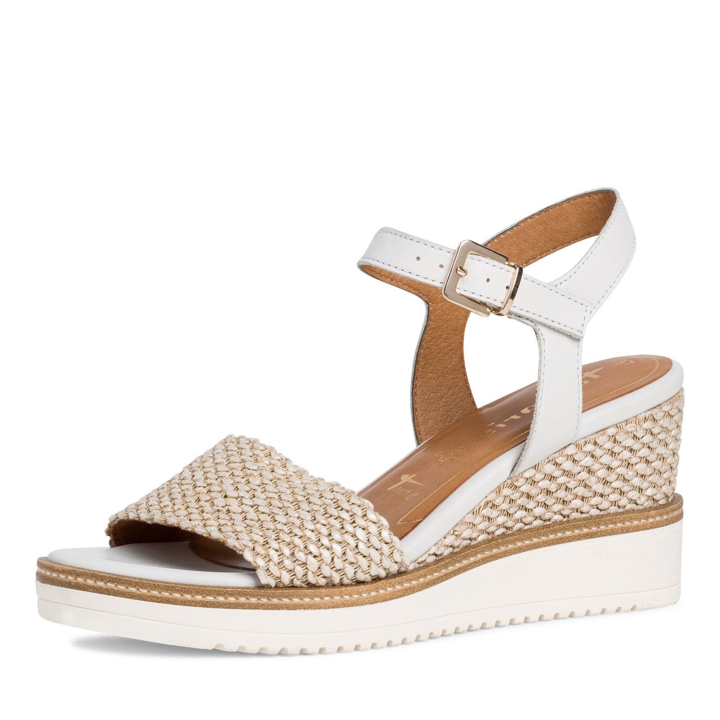 Gestructureerde witte Budapest sandalen