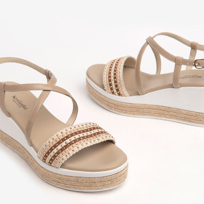 Beige lupine sandalen