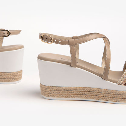 Beige lupine sandalen