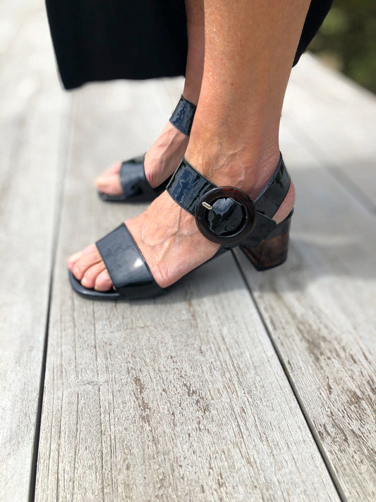 Schwarze Vigo-Sandalen