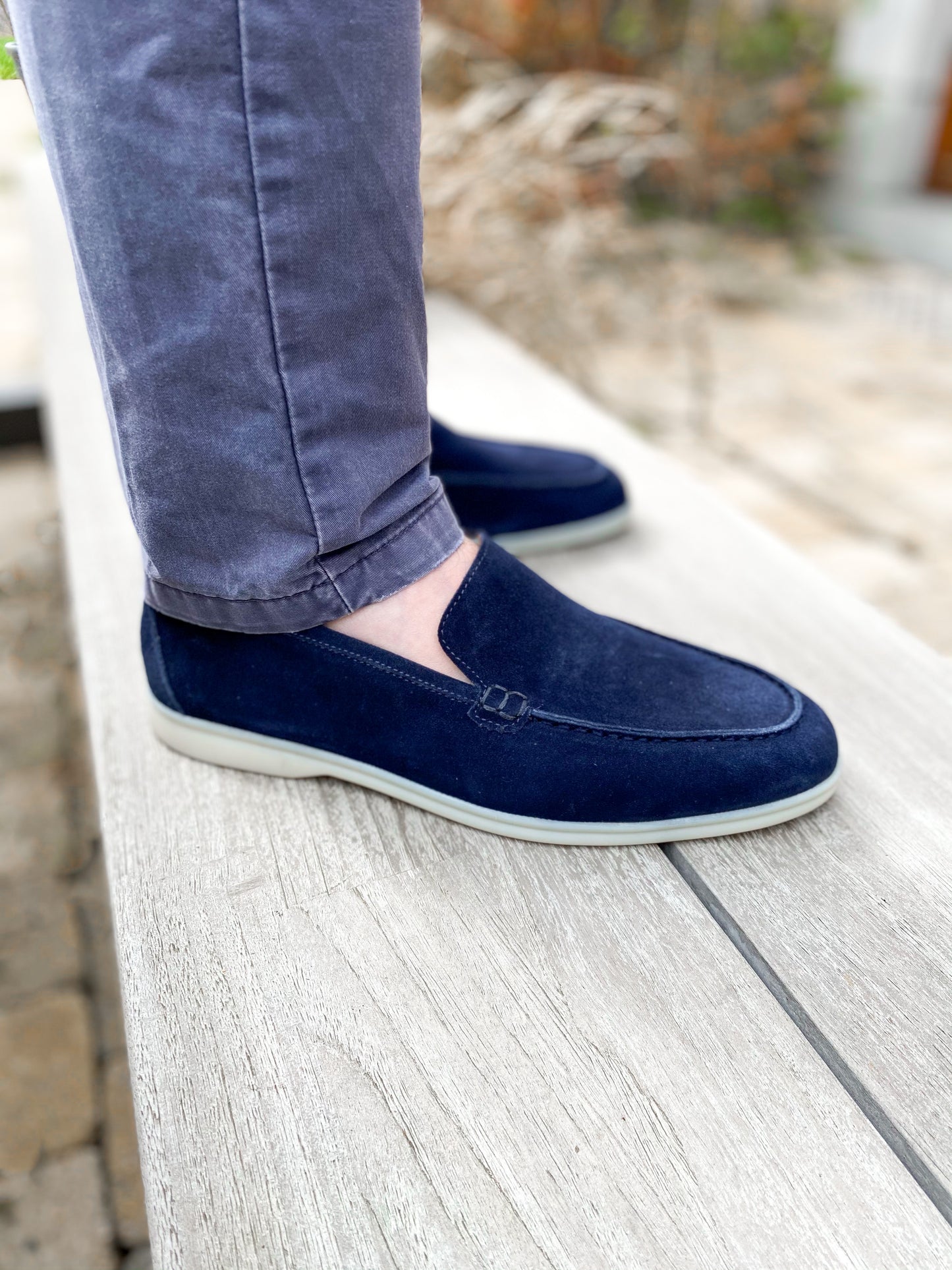 Blauwe Hervey-loafers